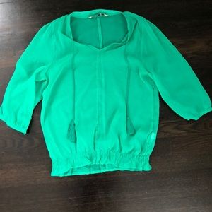 Old navy sheer vneck blouse with tassels- xs